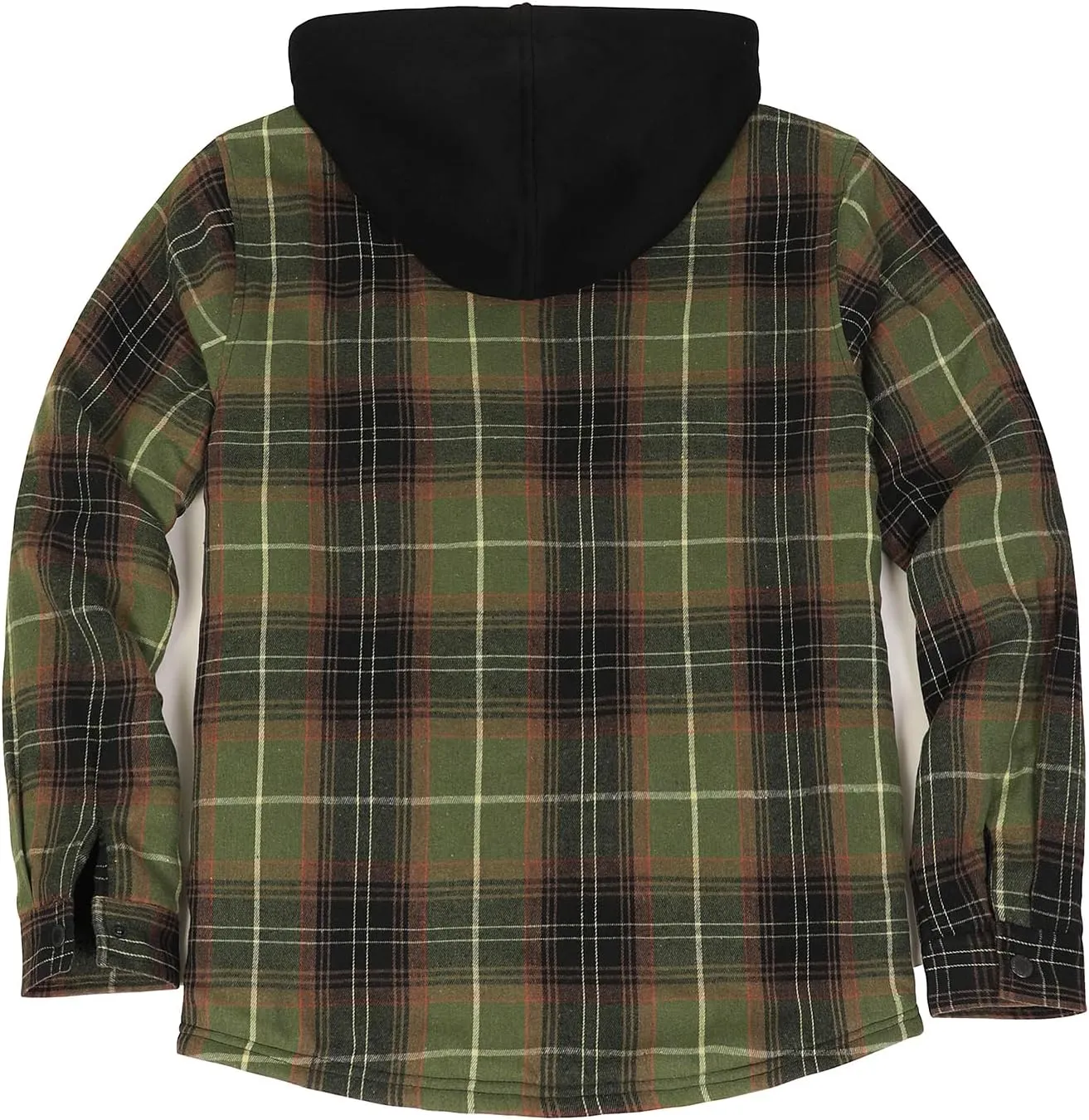 Lisskolo Men's Sherpa Flannel Jacket with Hood Plaid Zip Up Fleece Lined Hooded Shirt Jackets for Men