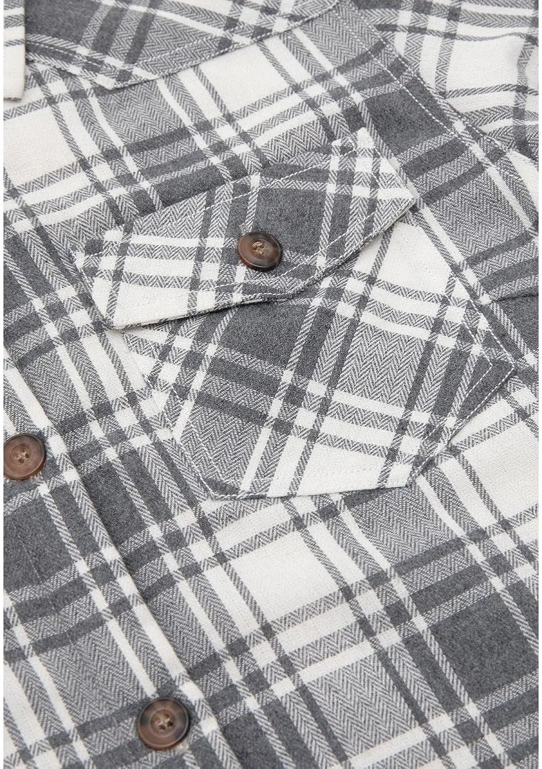Lisskolo Women's Sherpa Flannel Jacket with Hand Pockets,Warm Fleece Lined Button Up Plaid Flannel Shirt Jackets