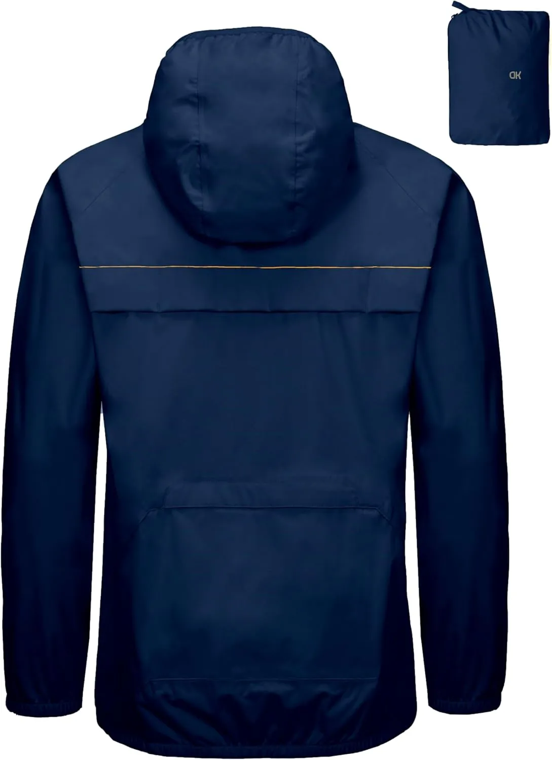 Little Donkey Andy Men's Cycling Stretch Rain Jacket with Hood, Windproof and Waterproof, Ultralight Windbreaker,Packable