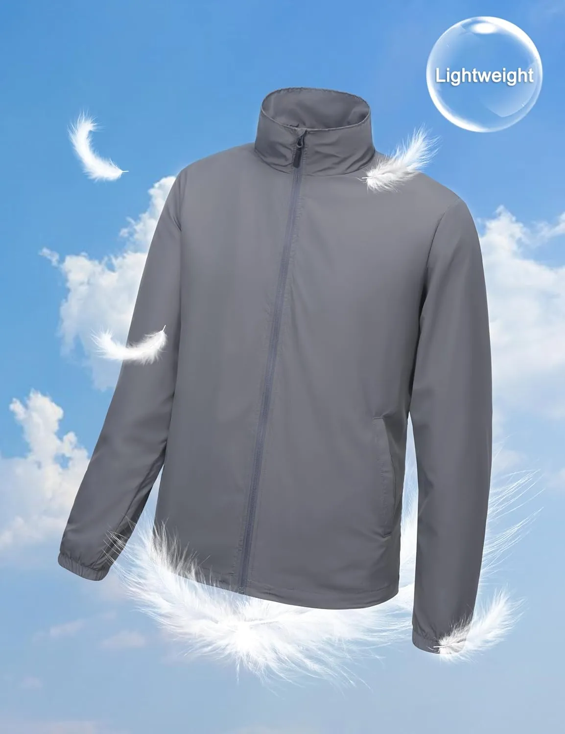Little Donkey Andy Mens Lightweight Breathable Windbreaker Golf Jacket UPF50  Windproof Outdoor Running Coat
