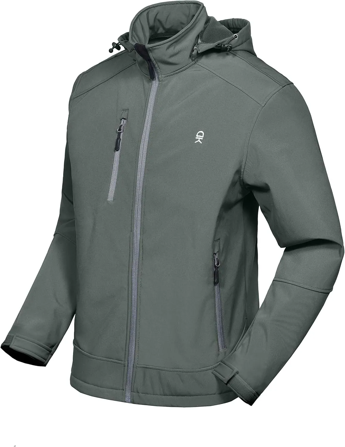 Little Donkey Andy Mens Softshell Jacket with Removable Hood, Fleece Lined
