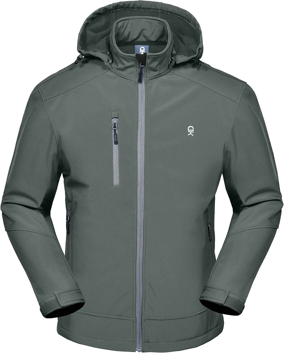 Little Donkey Andy Mens Softshell Jacket with Removable Hood, Fleece Lined