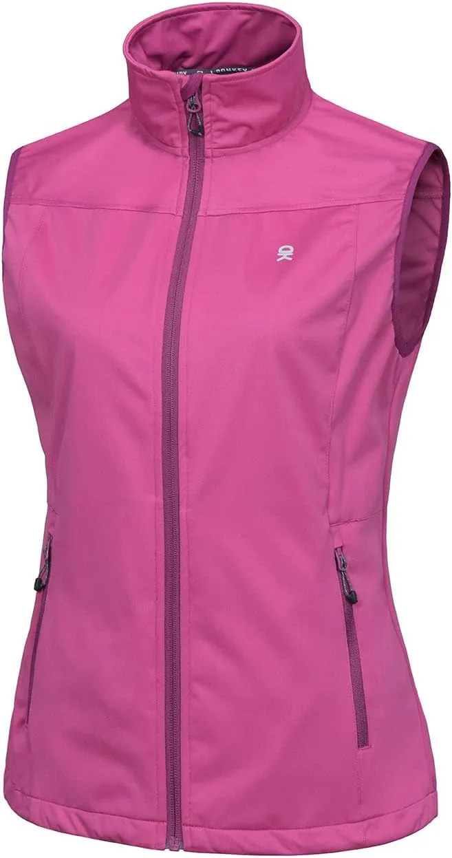 Little Donkey Andy Women's Lightweight Softshell Vest, Windproof Sleeveless Jacket for Running Hiking Travel