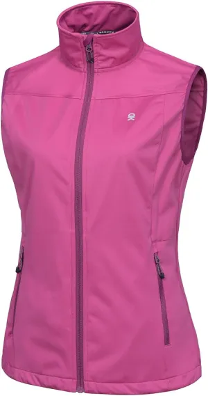 Little Donkey Andy Women's Lightweight Softshell Vest, Windproof Sleeveless Jacket for Running Hiking Travel