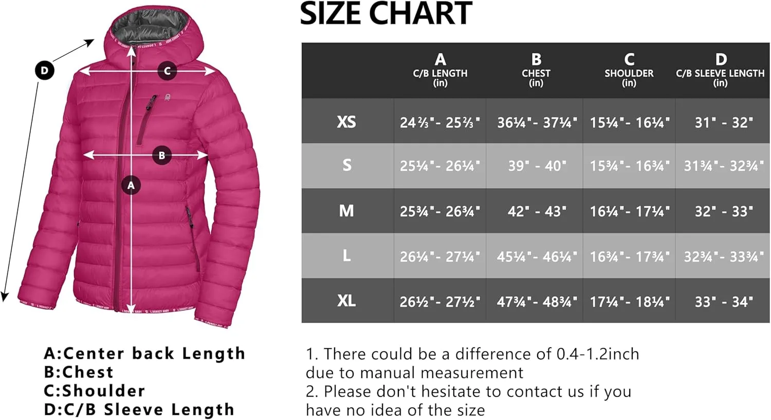 Little Donkey Andy Women's Packable Lightweight Puffer Jacket Hooded Windproof Winter Coat with Recycled Insulation