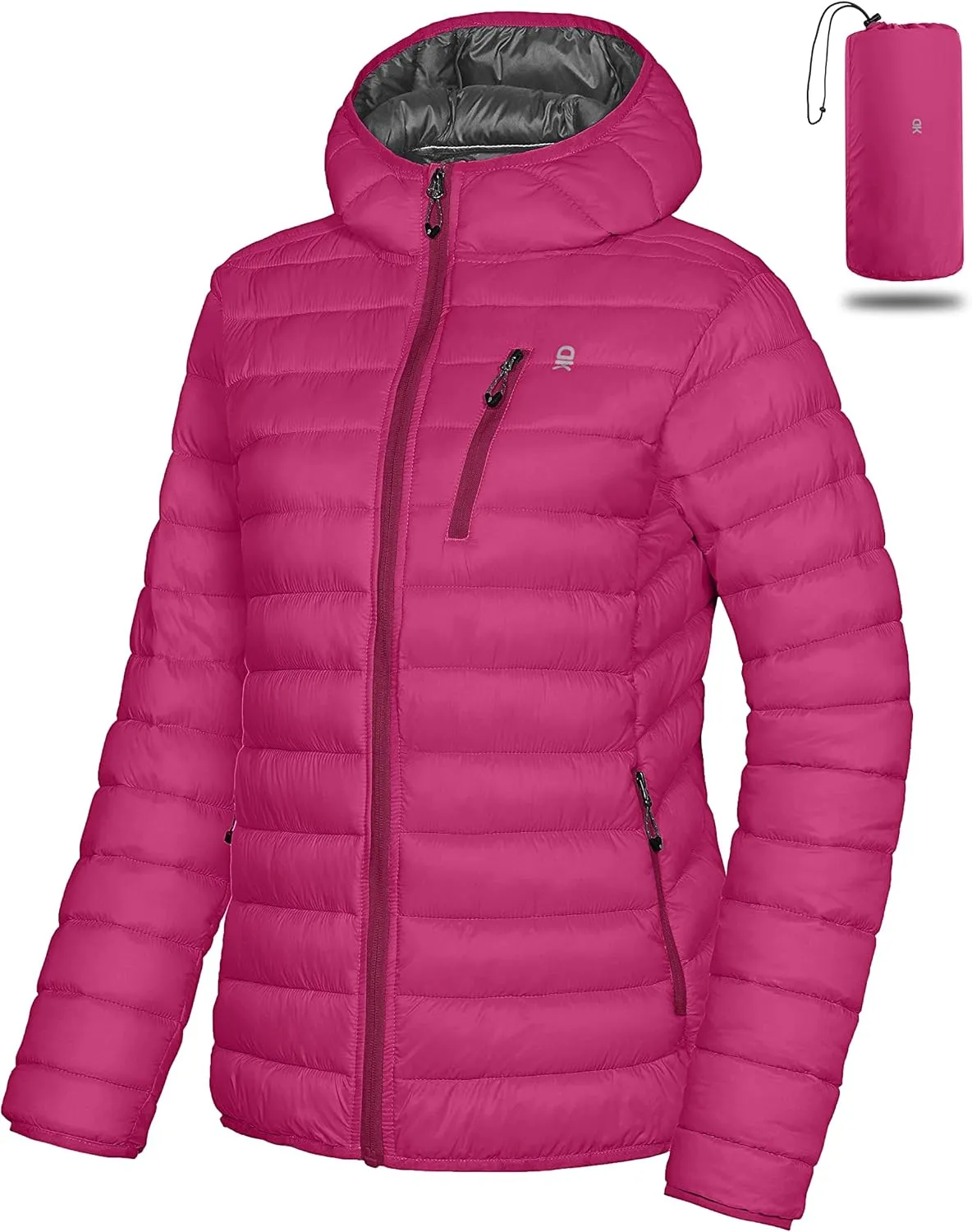 Little Donkey Andy Women's Packable Lightweight Puffer Jacket Hooded Windproof Winter Coat with Recycled Insulation