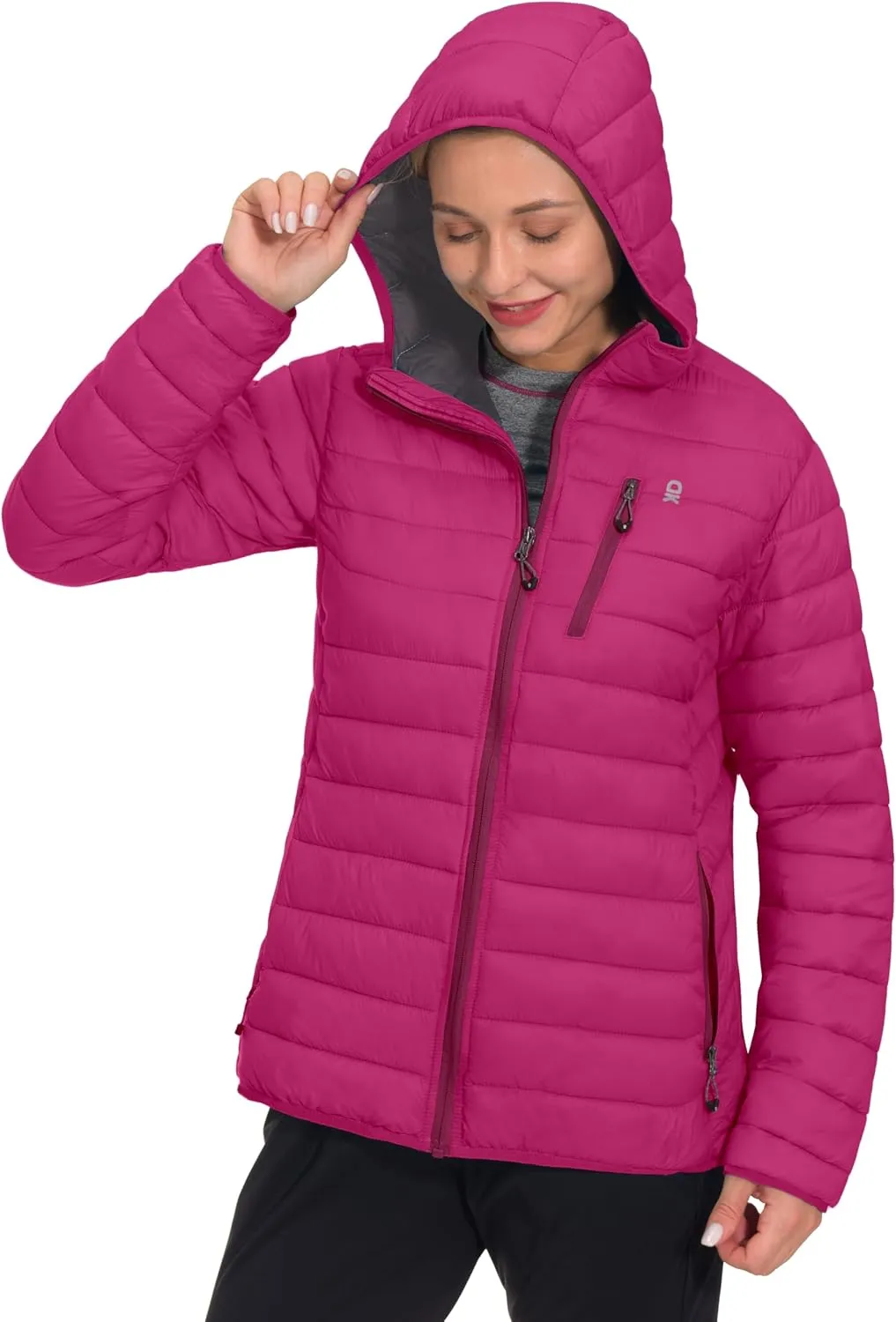 Little Donkey Andy Women's Packable Lightweight Puffer Jacket Hooded Windproof Winter Coat with Recycled Insulation