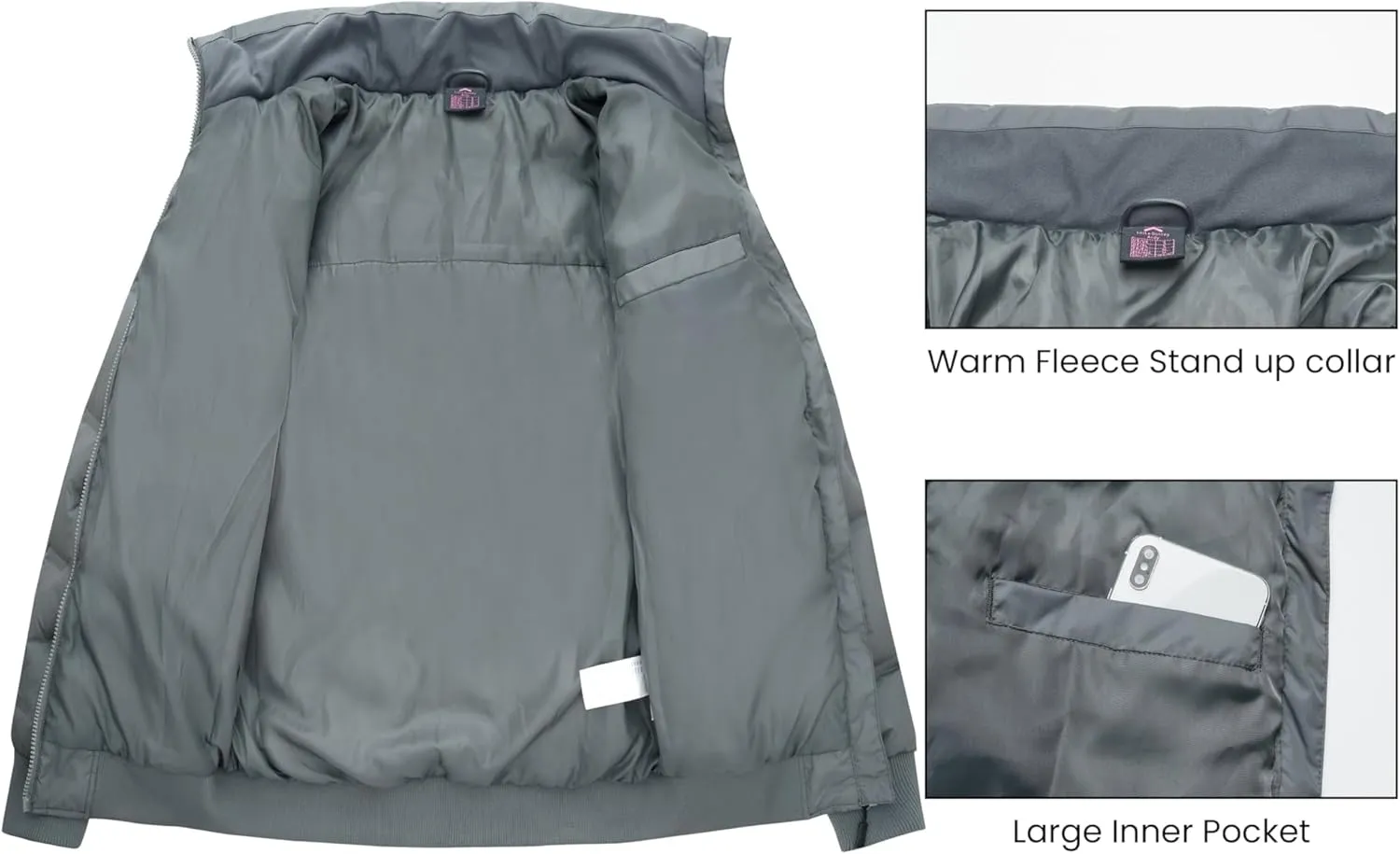 Little Donkey Andy Women's Warm Puffer Jacket Lightweight Windproof Winter Coat with Recycled Insulation