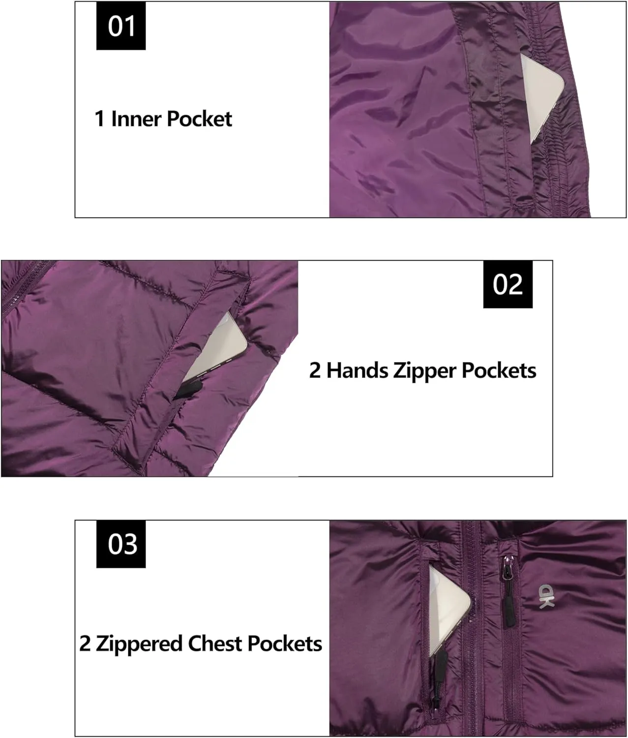 Little Donkey Andy Women's Warm Puffer Jacket Windproof Lightweiht Hooded Winter Coat Hiking Travel