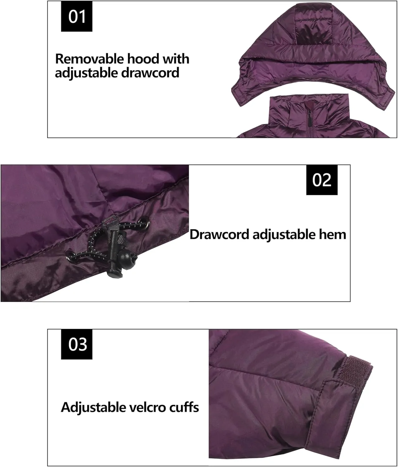 Little Donkey Andy Women's Warm Puffer Jacket Windproof Lightweiht Hooded Winter Coat Hiking Travel