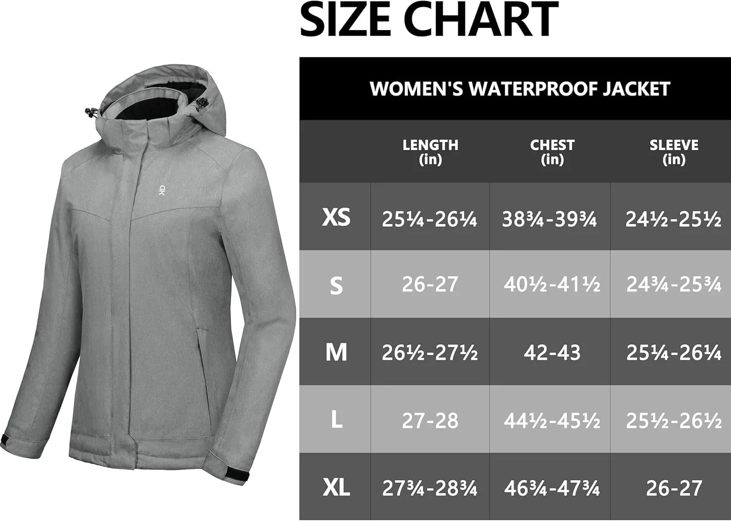 Little Donkey Andy Women's Waterproof Hiking Skiing Jacket with Removable Hood, Fleece Lined Winter Warm Rain Coat