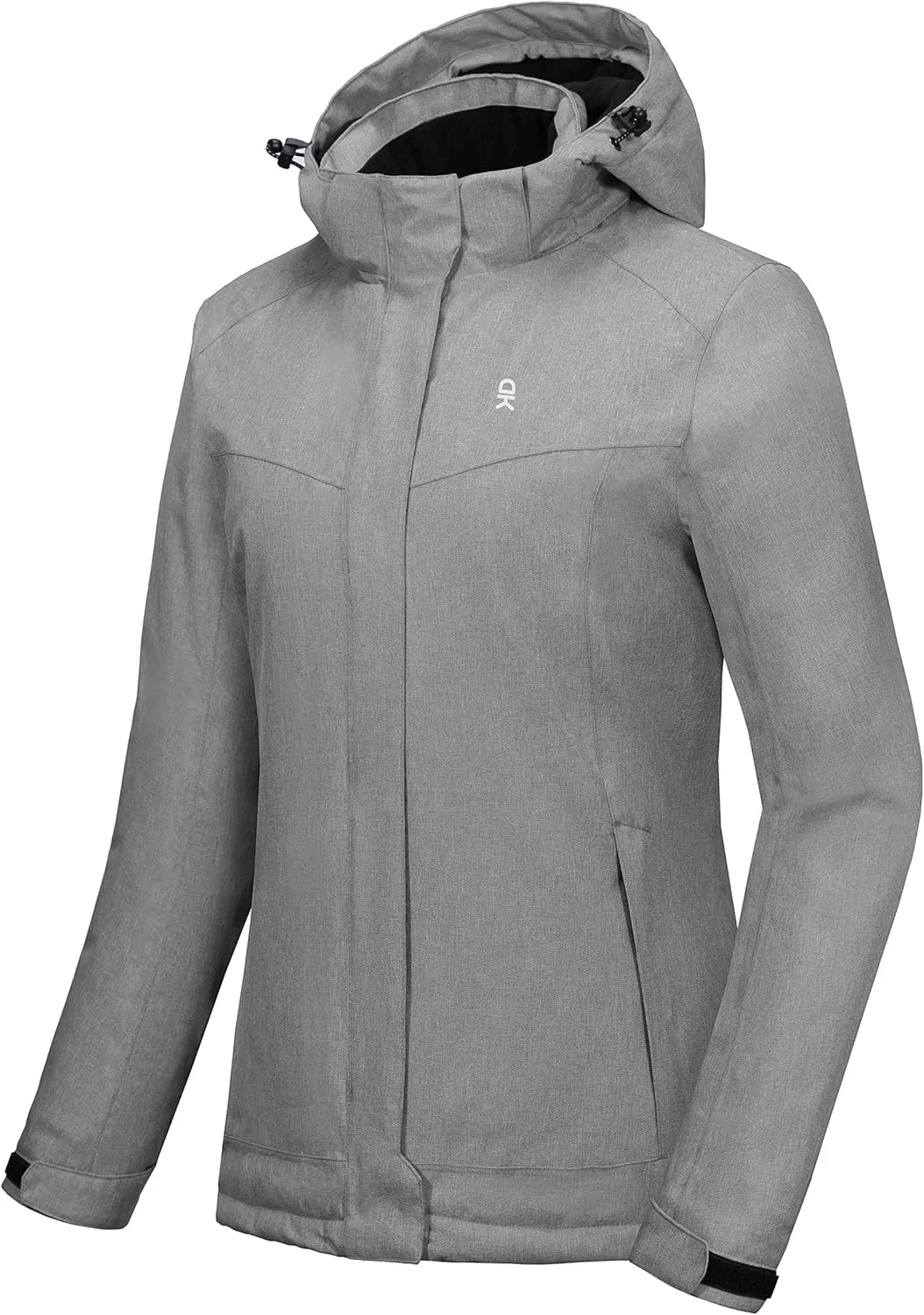 Little Donkey Andy Women's Waterproof Hiking Skiing Jacket with Removable Hood, Fleece Lined Winter Warm Rain Coat