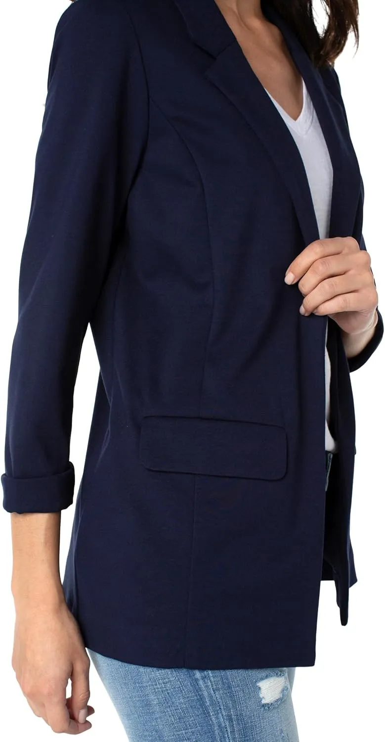 Liverpool Women's Petite Boyfriend Blazer with Princess Darts Super Stretch Ponte