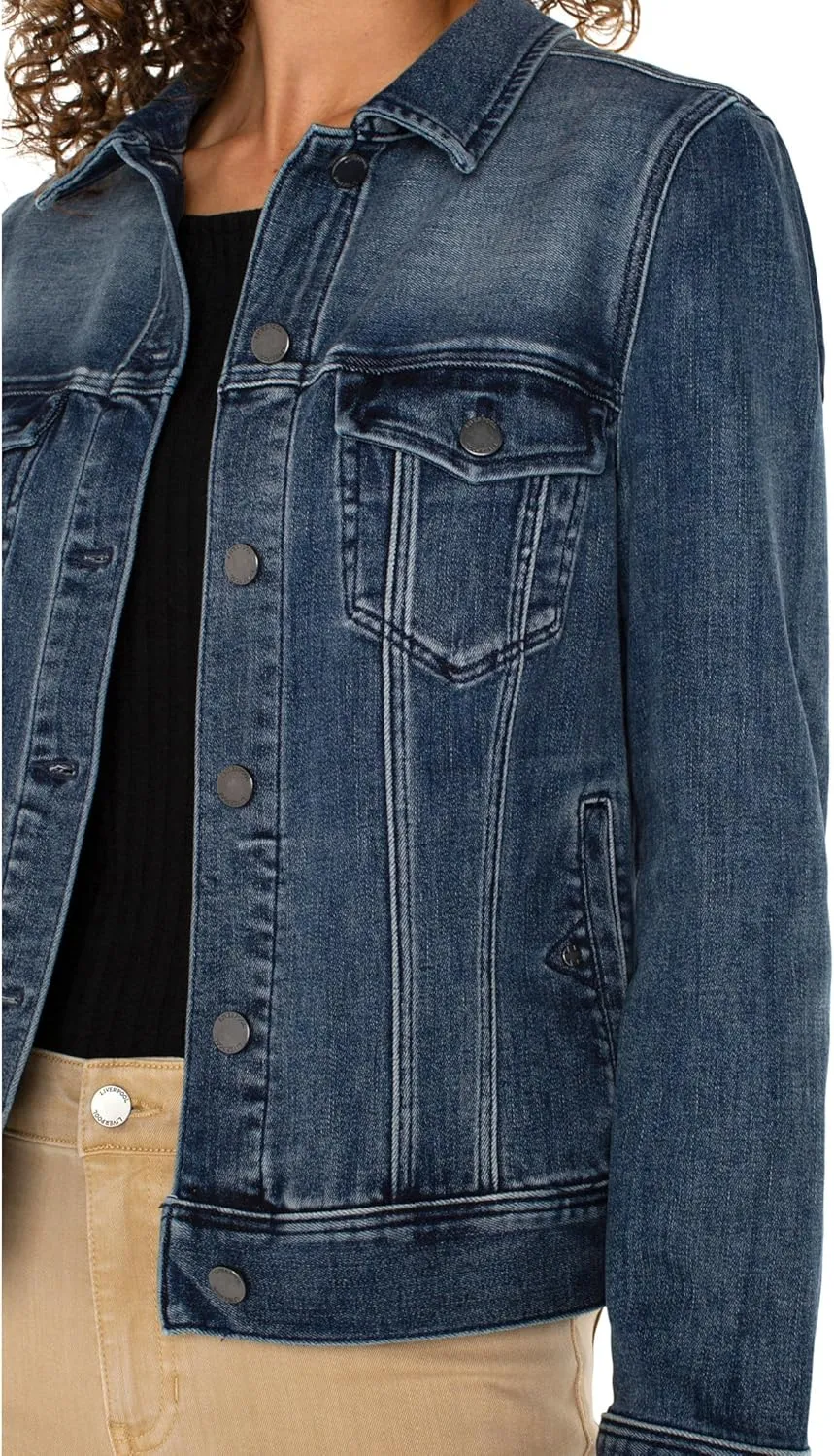 Liverpool Women's Petite Classic Jean Jacket Stretch Denim