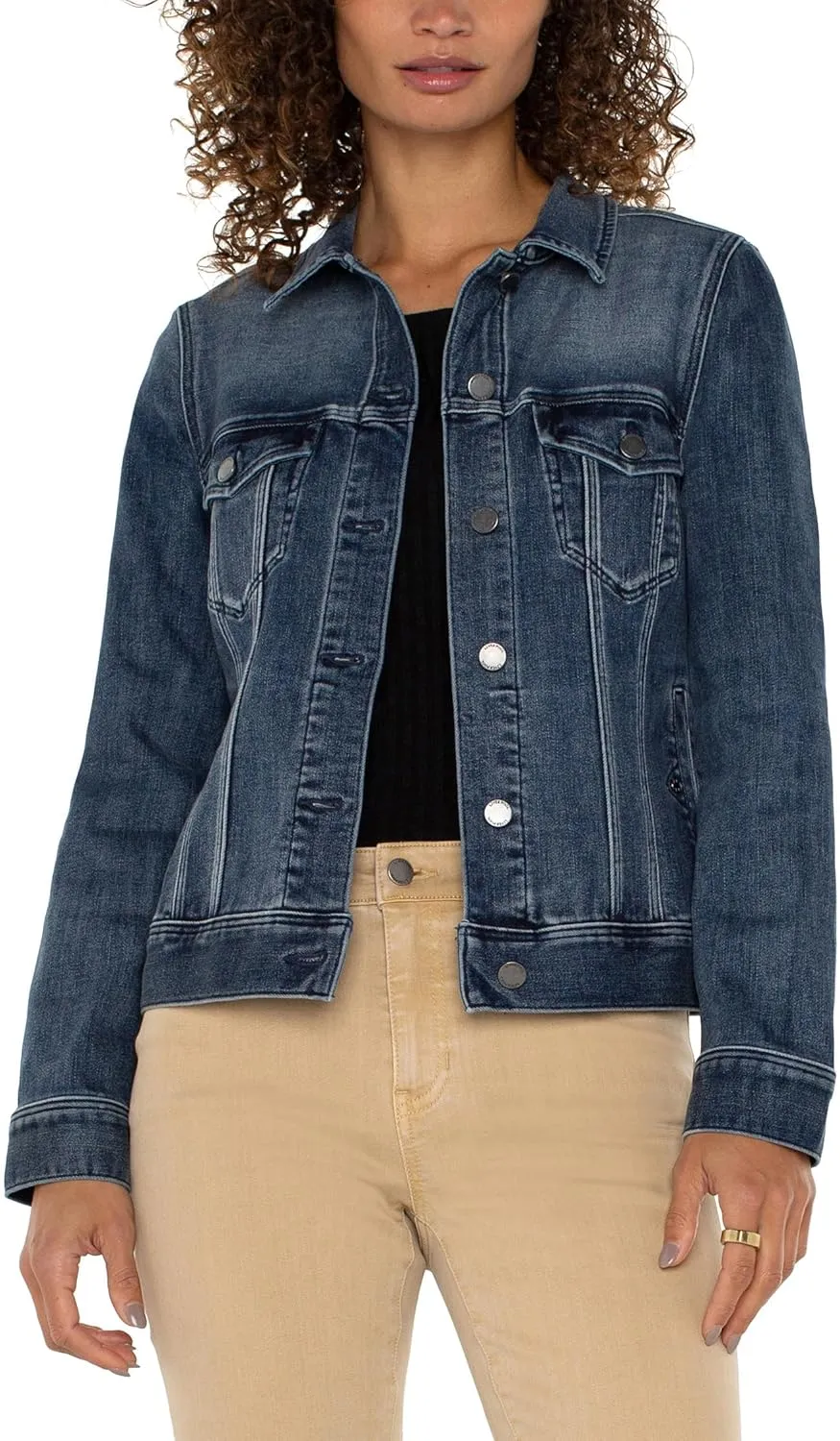 Liverpool Women's Petite Classic Jean Jacket Stretch Denim