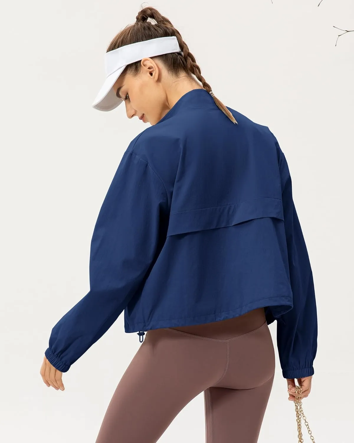 Locachy Women's Lightweight Zip Up Athletic Jacket Stand Collar Windproof Sun Protection Workout Outdoor Jacket