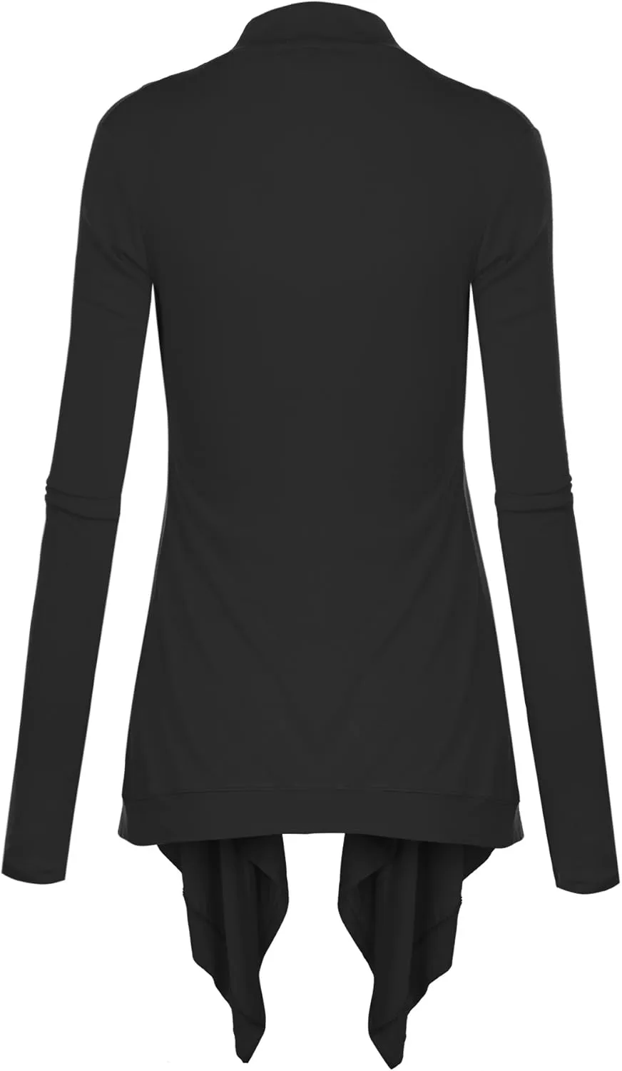 Lock and Love Women's Draped Front Open Asymmetrical Cardigan - Casual Long Sleeve Lightweight Duster