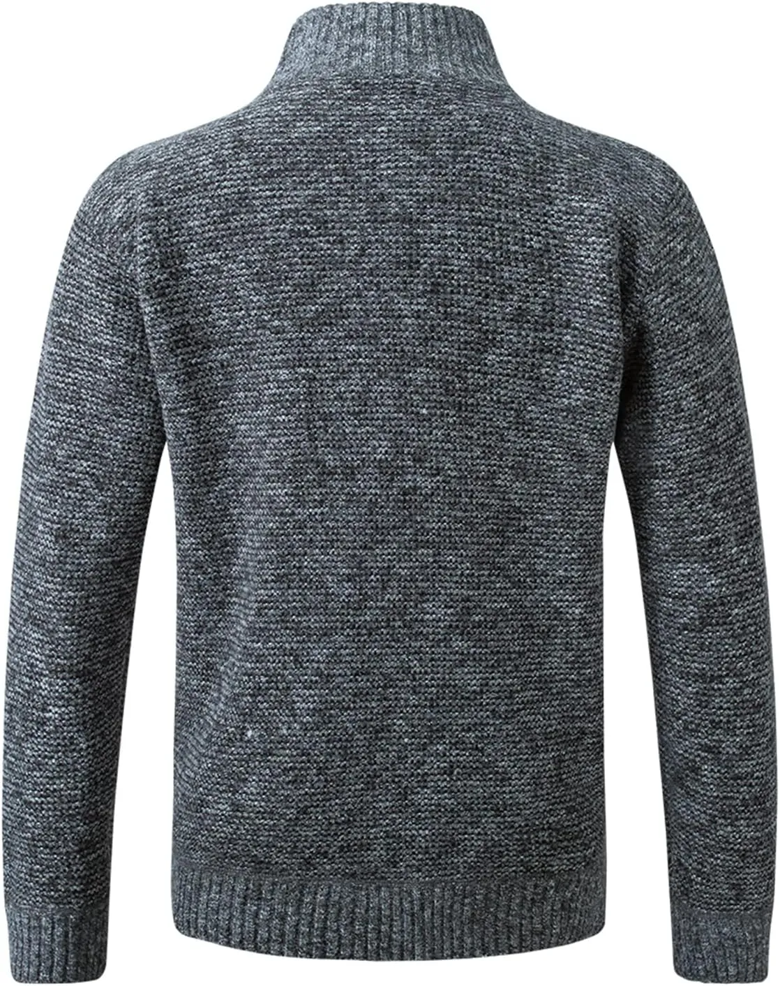 Lu's Chic Men's Long Sleeve Cardigan Sweater Thermal Slim Fit Full Zip Quilted Jacket Business Casual Knit Coats Pocket