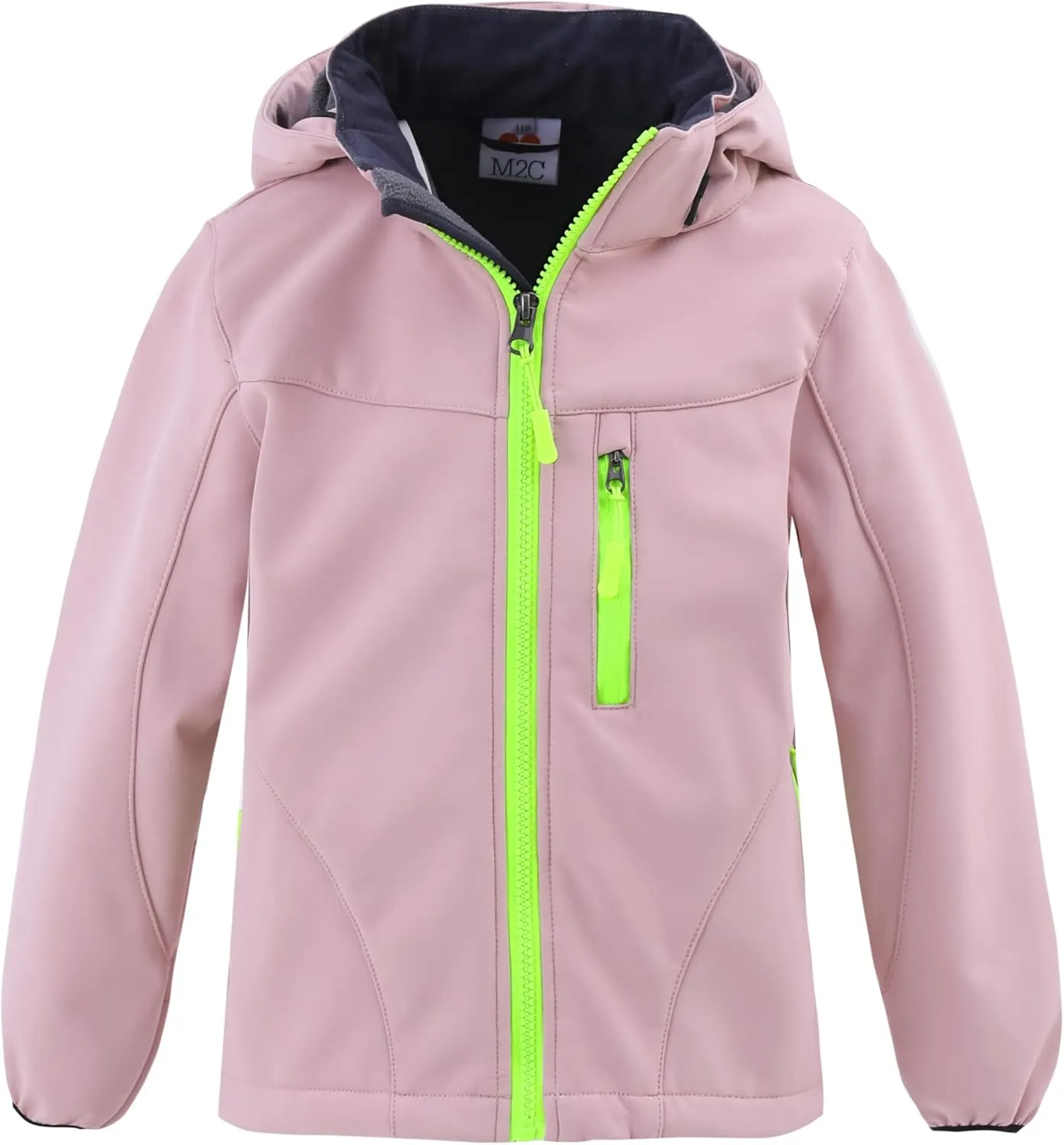 M2C Boys Girls Hooded Windbreaker Fleece Lined Softshell Jacket