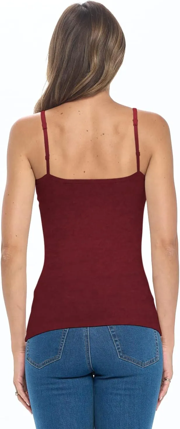 M&M SCRUBS Women's Camisole Cotton Stretch Undershirt with Adjustable Strap Tank Top Multi-Pack of 4