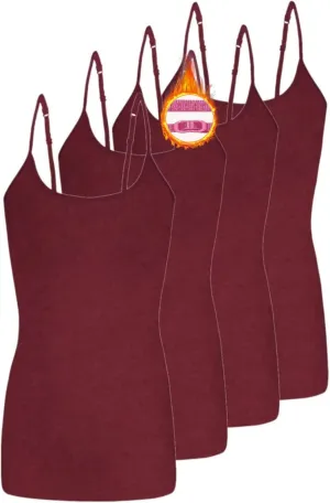M&M SCRUBS Women's Camisole Cotton Stretch Undershirt with Adjustable Strap Tank Top Multi-Pack of 4