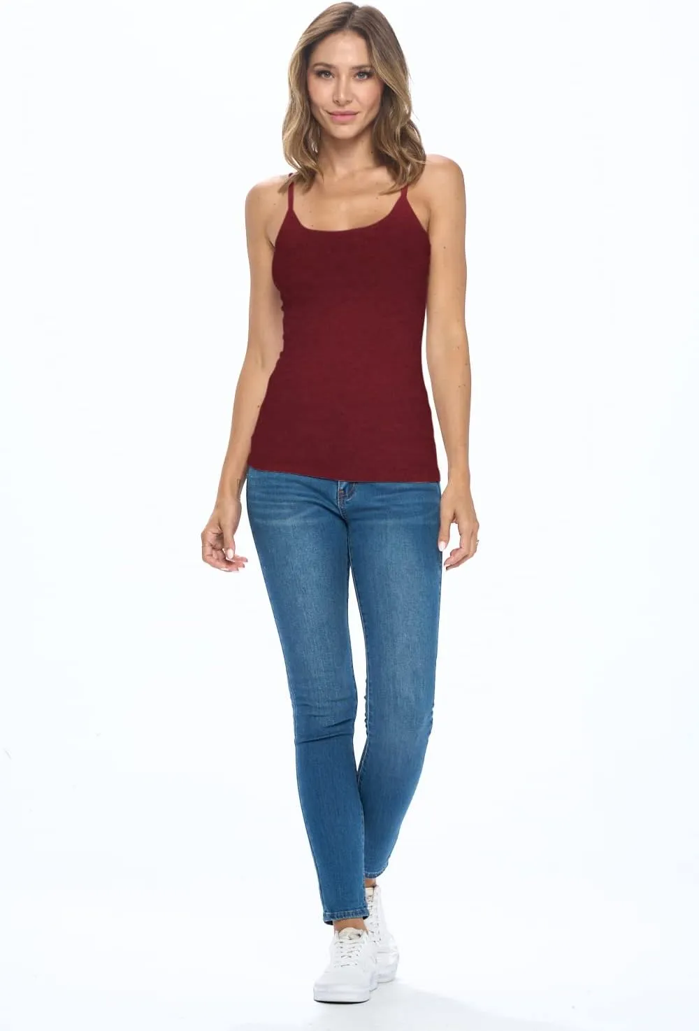 M&M SCRUBS Women's Camisole Cotton Stretch Undershirt with Adjustable Strap Tank Top Multi-Pack of 4