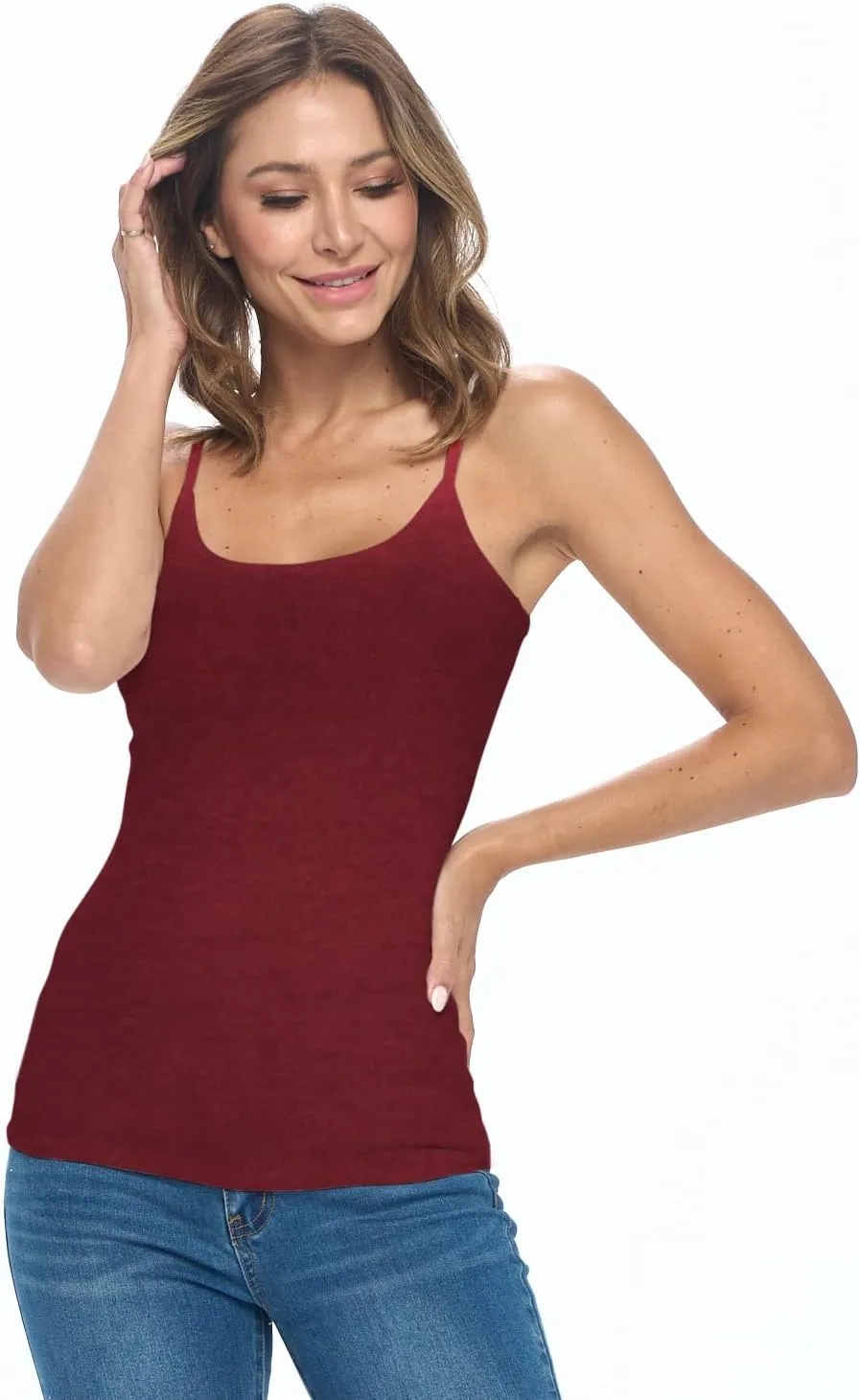 M&M SCRUBS Women's Camisole Cotton Stretch Undershirt with Adjustable Strap Tank Top Multi-Pack of 4
