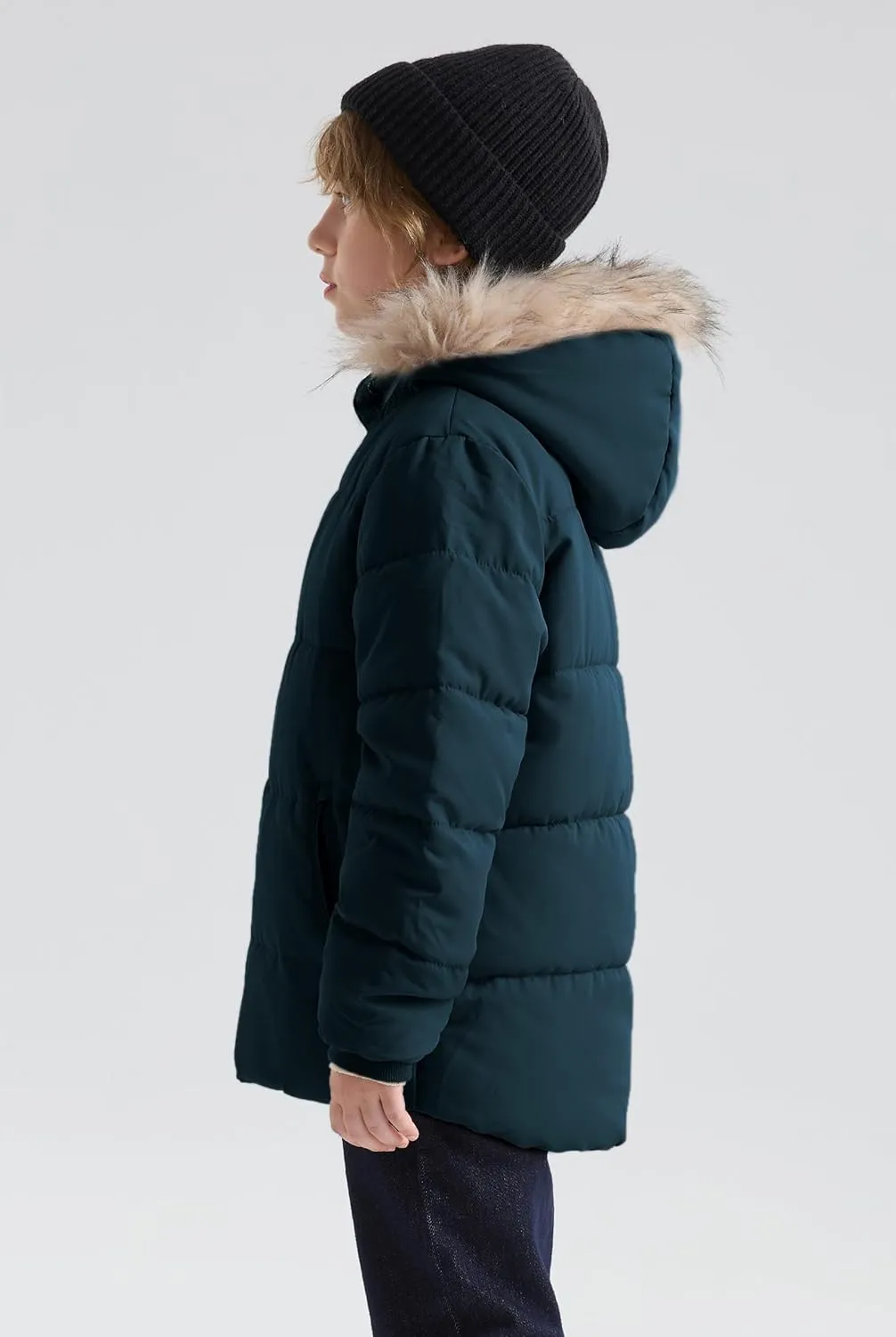 maoo garden Boys Winter Coat Kids Heavyweight Sherpa Lined Jacket Cotton Windproof Anorak Jacket