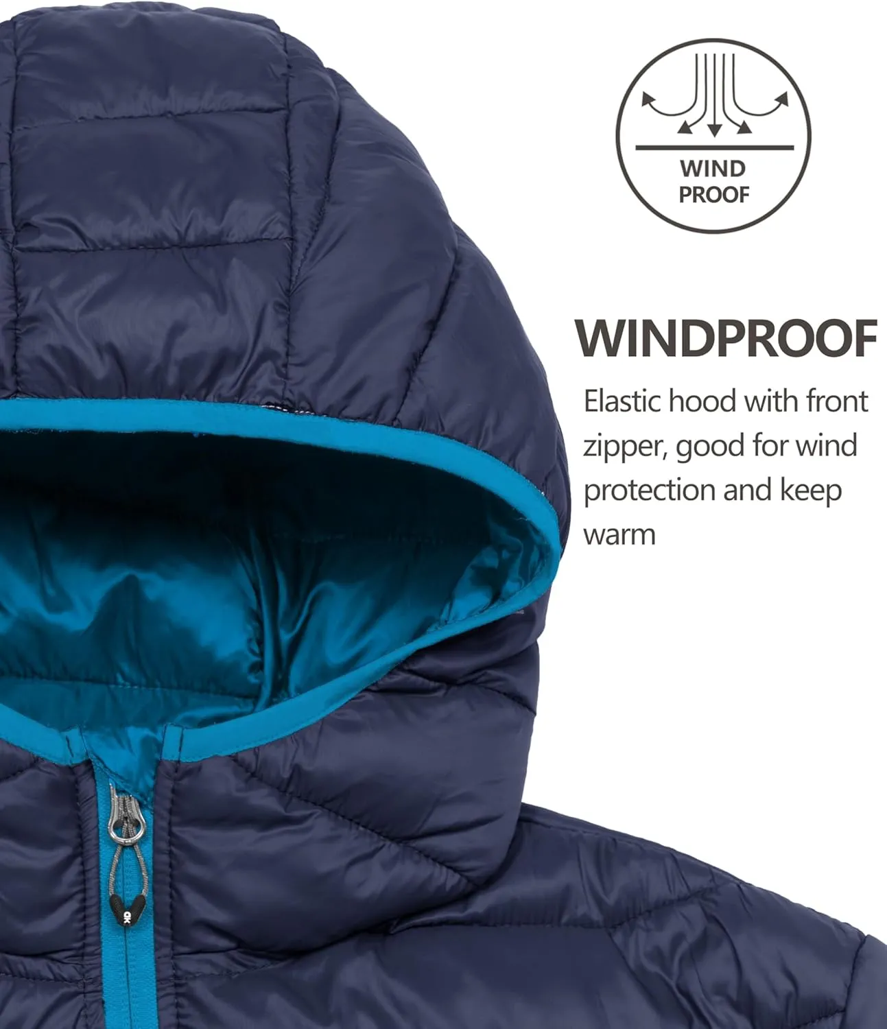 Mapamyumco Men's Packable Lightweight Puffer Jacket Hooded Windproof Winter Coat with Recycled Insulation