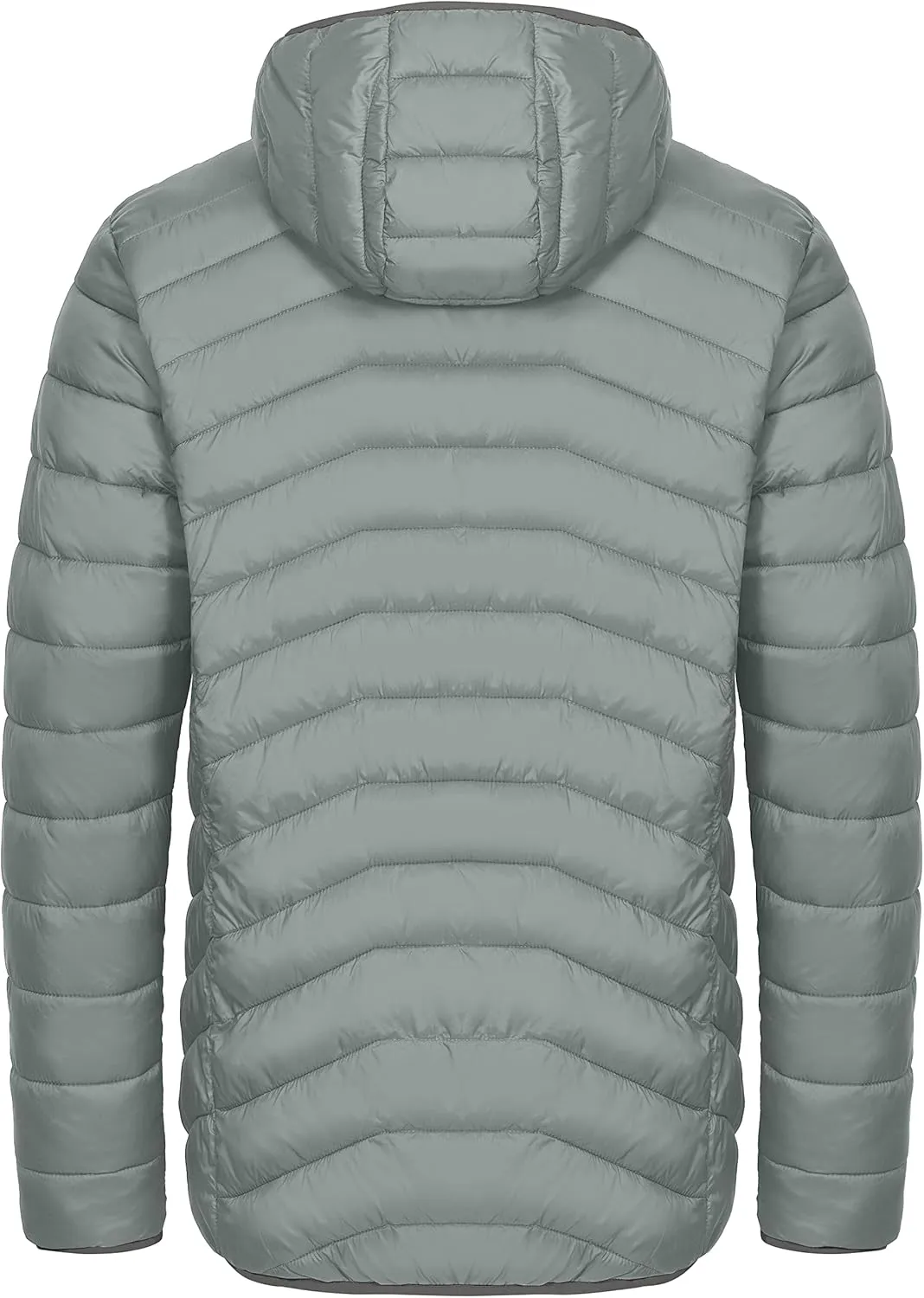 Mapamyumco Men's Packable Lightweight Puffer Jacket Hooded Windproof Winter Coat with Recycled Insulation