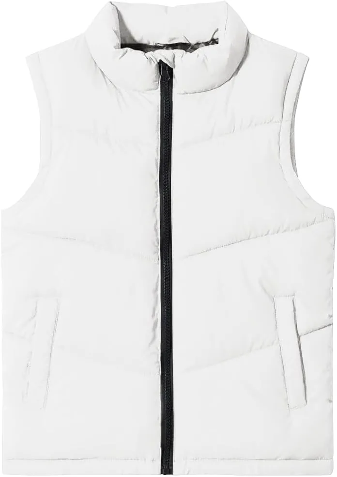 Meikulo Boys Zip Up Puffer Vest Kids Stand Collar Quilted Gilet Sleeveless Jackets Outwear with Pockets