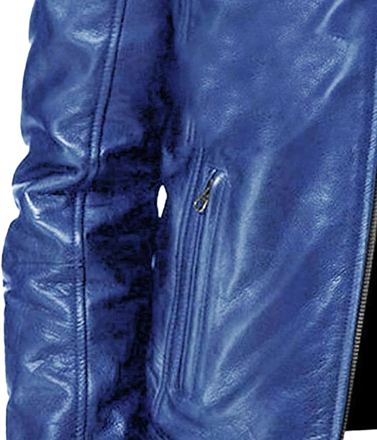 Men Faux Leather Zip Up Jacket Stand Collar Leather Motorcycle Jacket Lightweight Bomber Outwear PU Coat