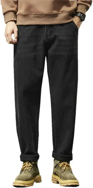 Men Harem Loose Fit Denim Trousers Baggy Pants Mens Oversized Black Jeans