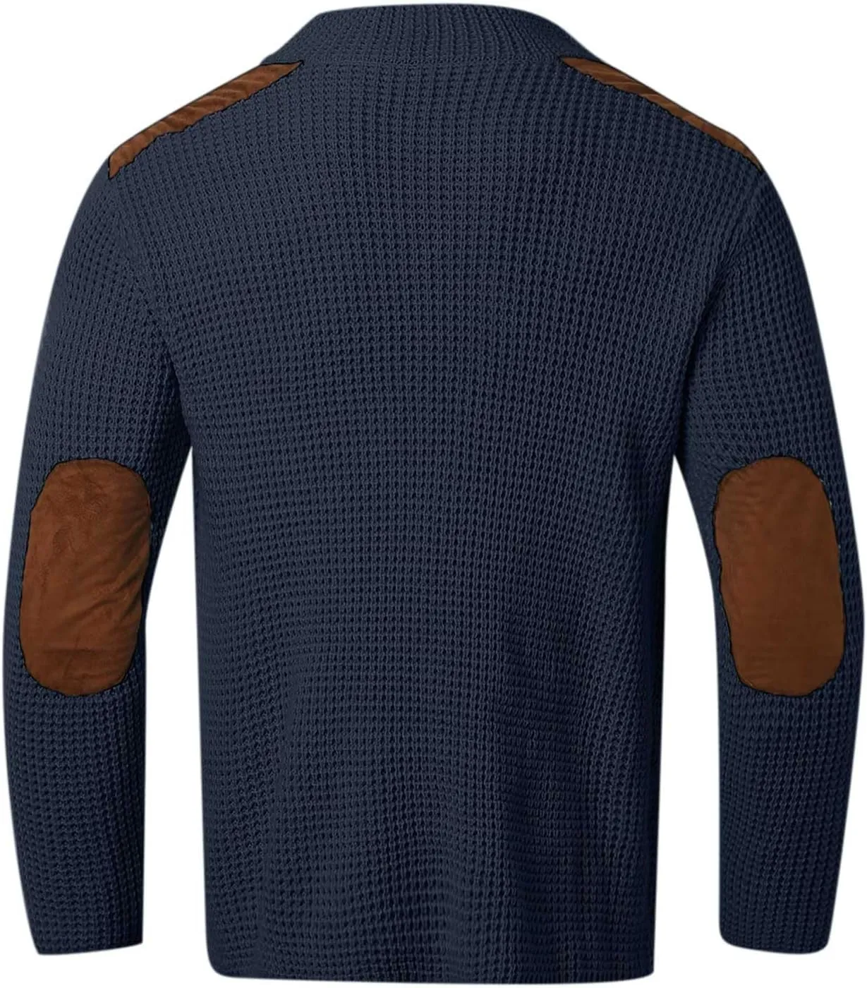 Mens Cardigan Sweater Shawl Collar Button Down Warm Knitted Sweaters Plus Size Elbow Patch Winter Chunky Cardigans