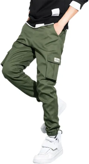 Mens Cargo Pants Elastic Waist Relaxed Fit Plus Size Sweatpants Lightweight Outdoor Workout Jogging Hiking Pants with Pockets