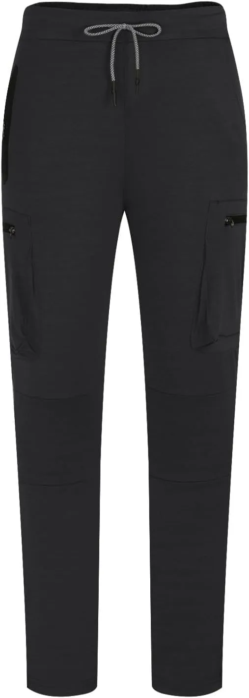 Men's Elastic Waist Hiking Pants Lightweight Outdoor Sweatpants with Zipper Pockets Casual Slim Fit Athletic Joggers