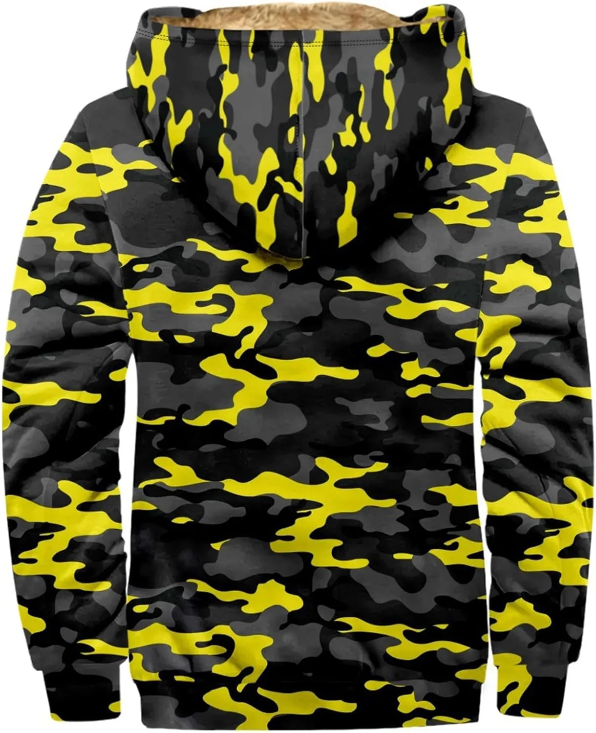 Mens Fleece Jacket,Winter Sherpa Lined Jackets For Men Hoodie Big And Tall Full Zip Up Coats Outdoor Work Coat M-7Xl