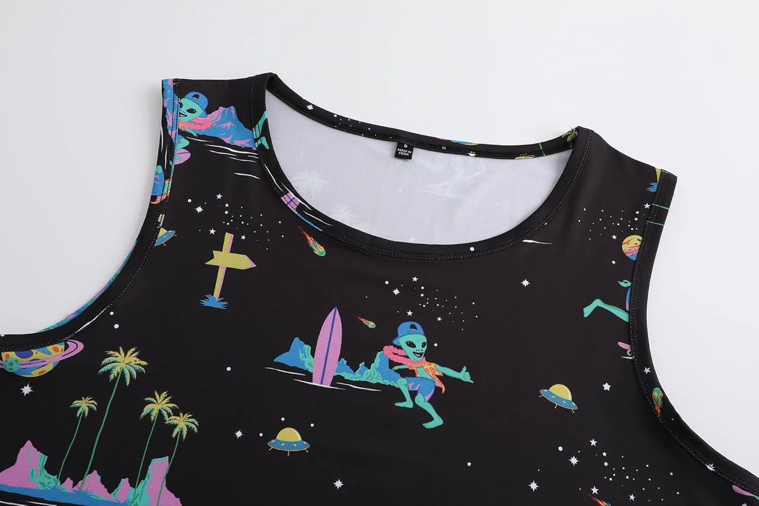 Men's Funny Tank Top Summer Beach Casual Fashion Print Tank Tops for Men Cool Gym Workout Athletic Sleeveless Shirts