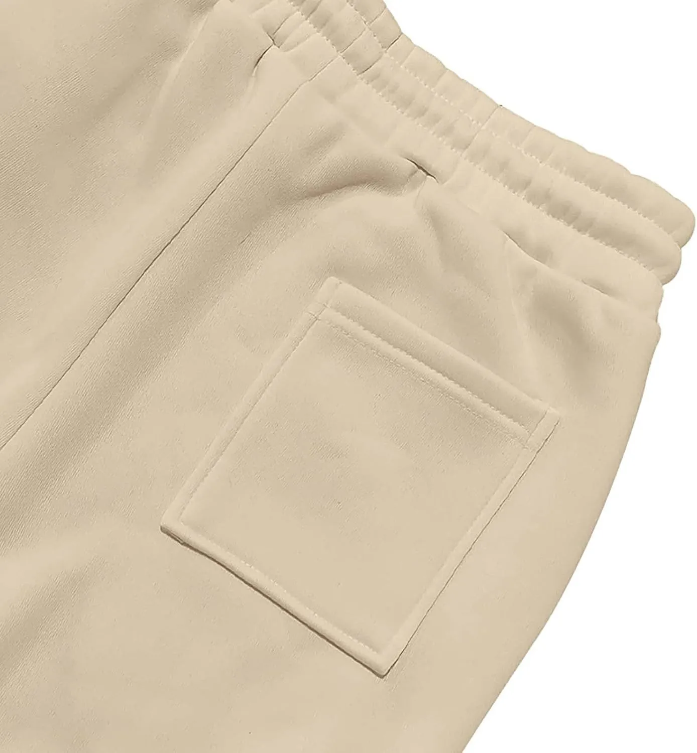 Mens Hiking Cargo Pants Large Elastic Waist Pants with Multi-Pocket Fit Drawstring Wide Trousers