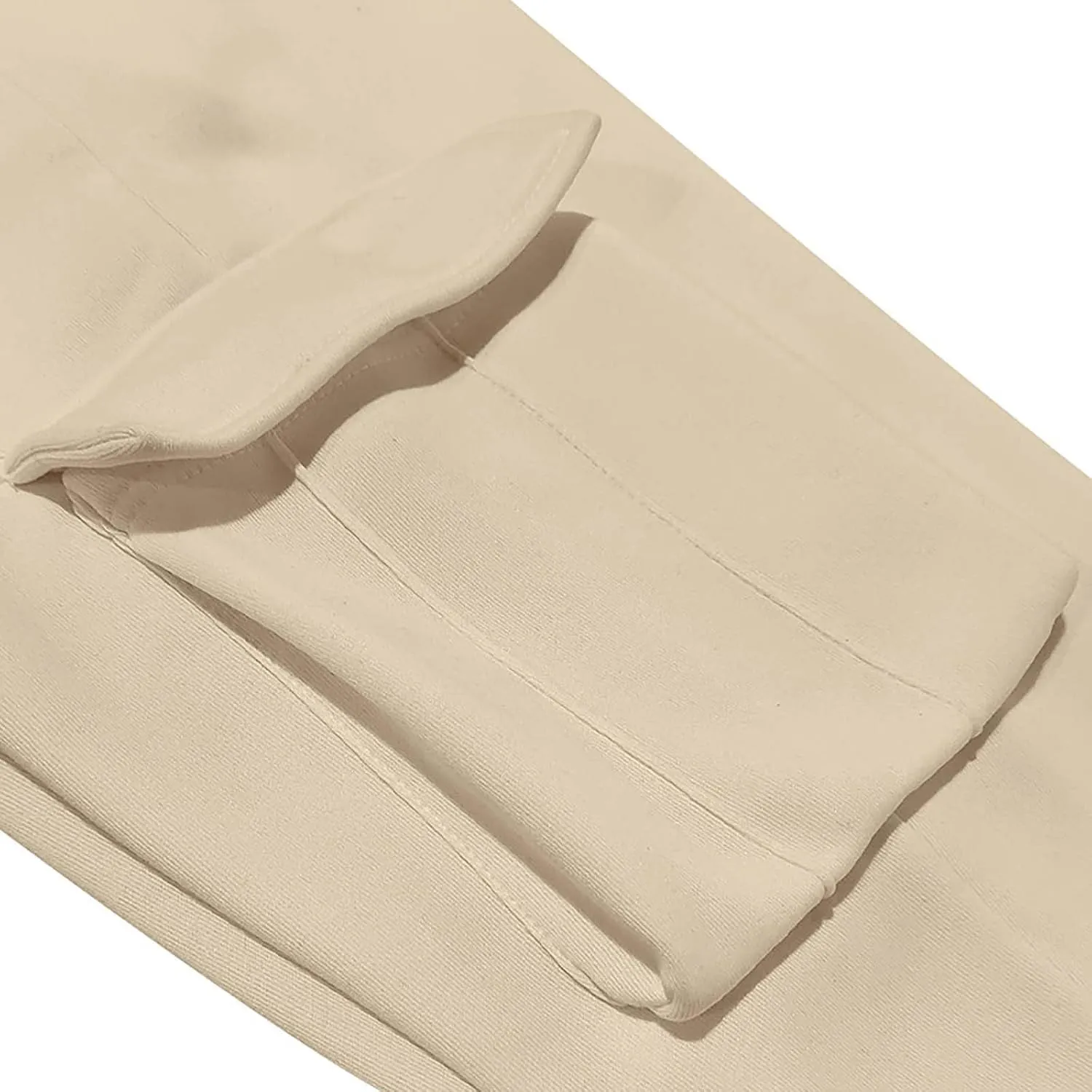 Mens Hiking Cargo Pants Large Elastic Waist Pants with Multi-Pocket Fit Drawstring Wide Trousers