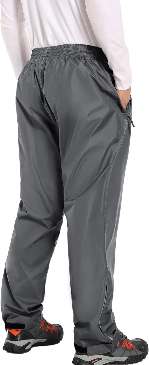 Men's Rain Pants Waterproof Pants Windproof Lightweight Hiking Pants for Outdoor Work, Golf, Fishing, Hiking