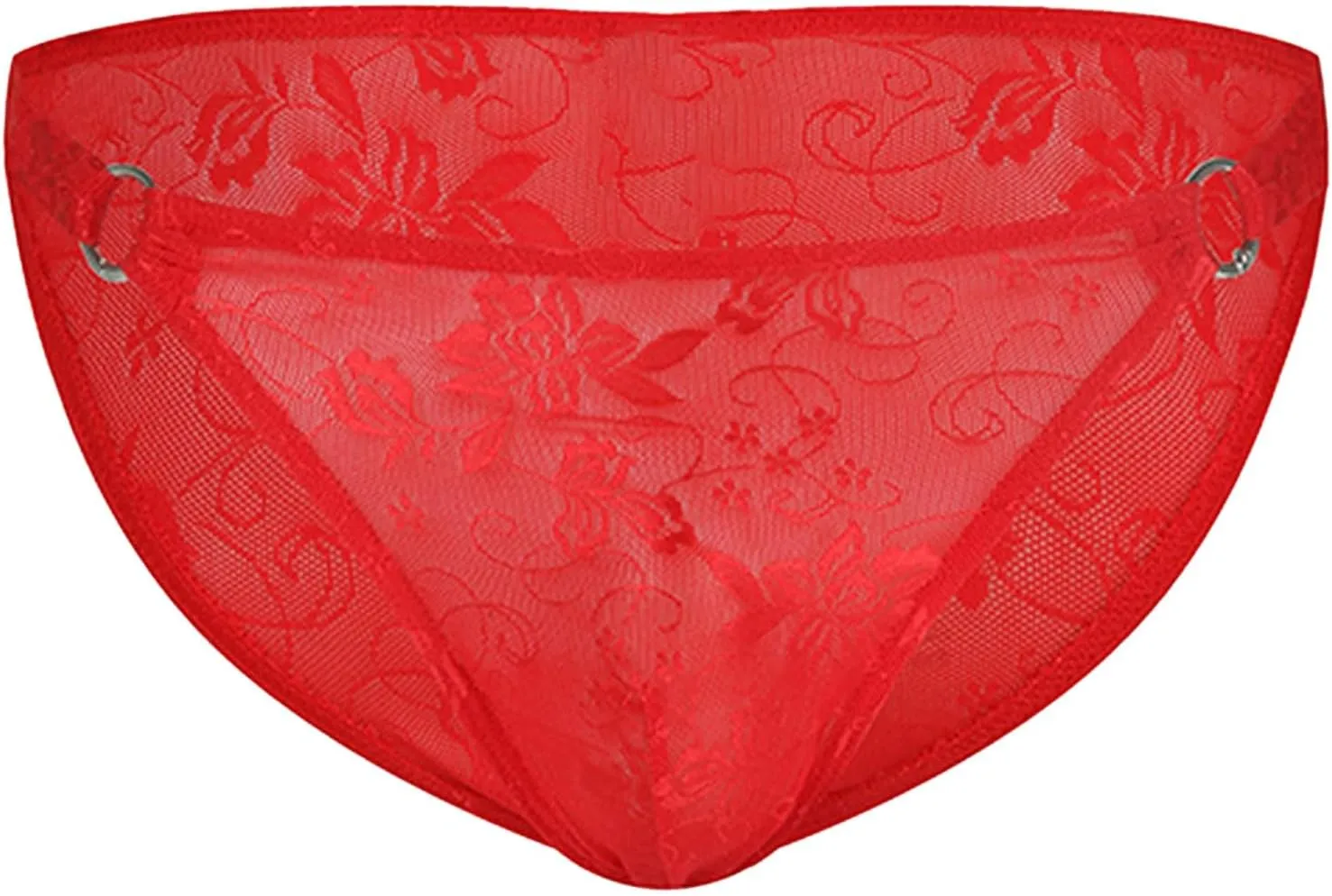 Men's Sexy Fishnet Underwear Low Rise See Through Breathable Erotic Lace Briefs Underpants