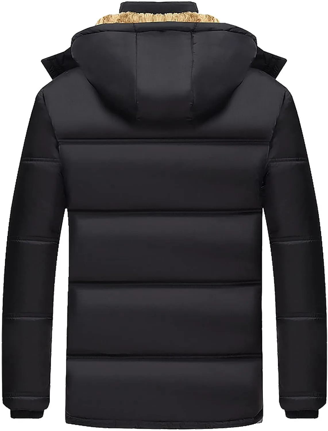 Men's Winter Puffer Coat Thicken Cotton Outdoor Winter Warm Windproof Padded Jacket with Hood