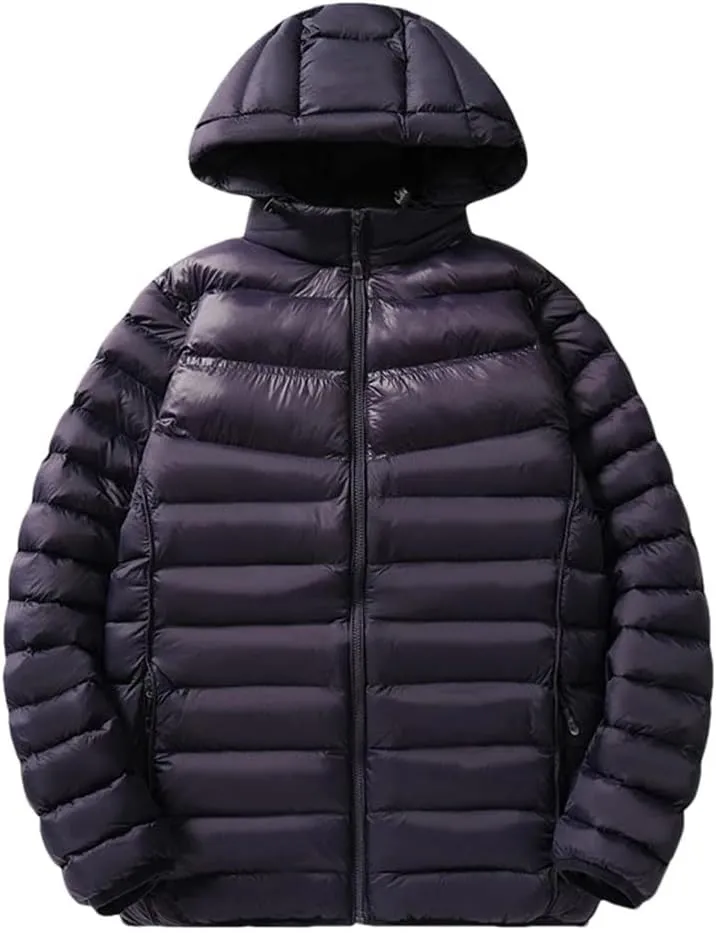 Men's Winter Puffer Jacket Thick Windproof Detachable Hooded Parka Snow Warm Down Cotton Padded Coat