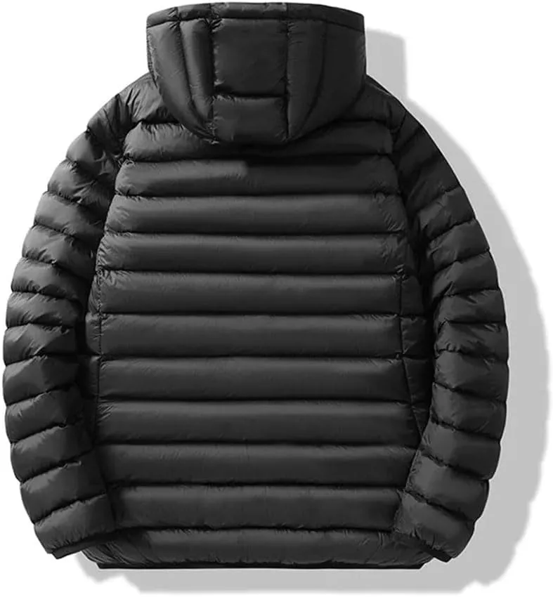 Men's Winter Puffer Jacket Thick Windproof Detachable Hooded Parka Snow Warm Down Cotton Padded Coat