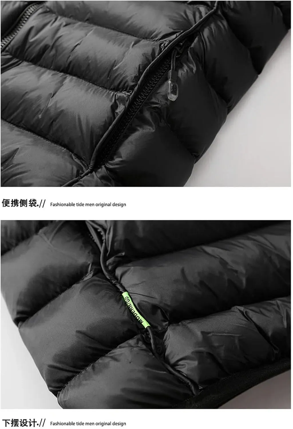 Men's Winter Puffer Jacket Thick Windproof Detachable Hooded Parka Snow Warm Down Cotton Padded Coat