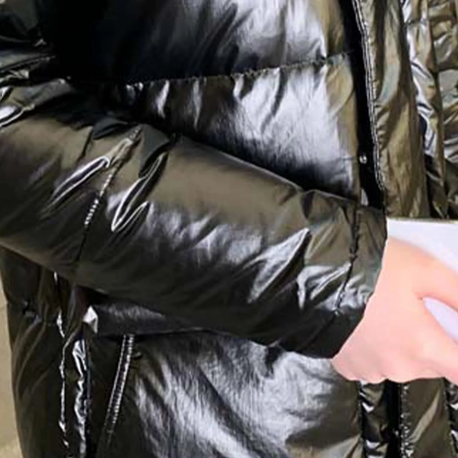 Metallic Women's Down Puffer Jacket Winter Coats Hooded Parka Coat Warm Long Winter Jacket Reflective Lightweight