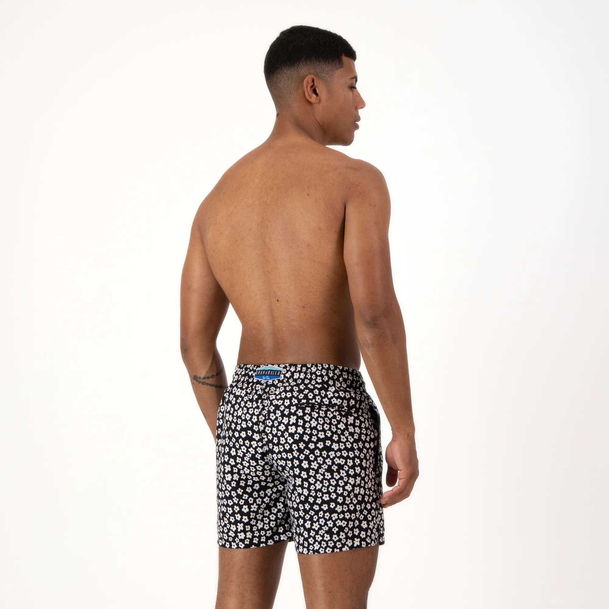 Mid-length Swim Shorts | Baby Daisy / Black