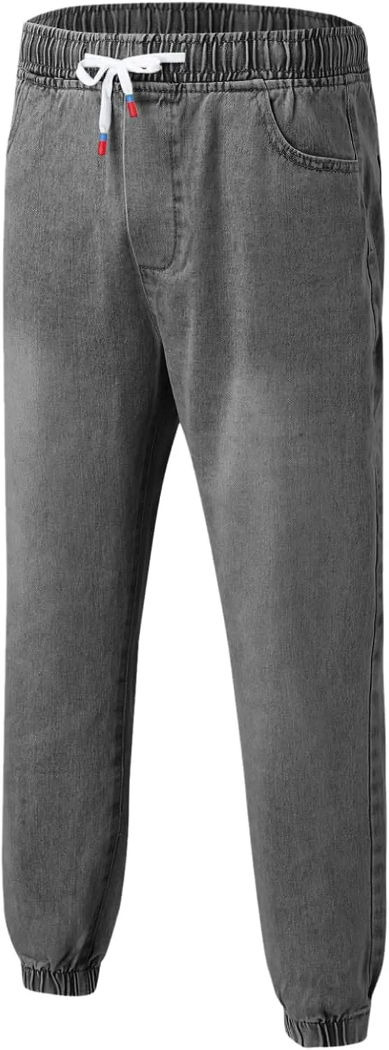 MIDOO Work Pants for Men Slim Fit Casual Joggers Pants Stretch Drawstring Elastic Waist Tapered Leg Sweatpants with Pockets