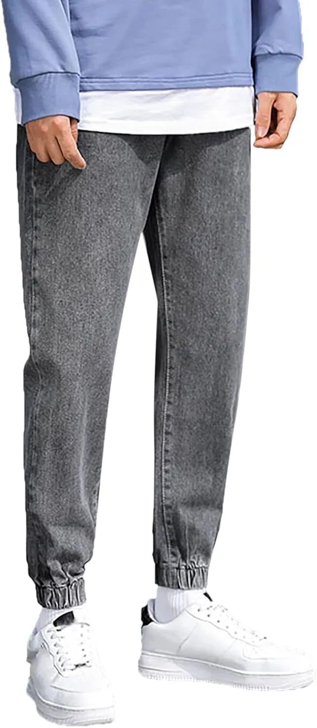 MIDOO Work Pants for Men Slim Fit Casual Joggers Pants Stretch Drawstring Elastic Waist Tapered Leg Sweatpants with Pockets